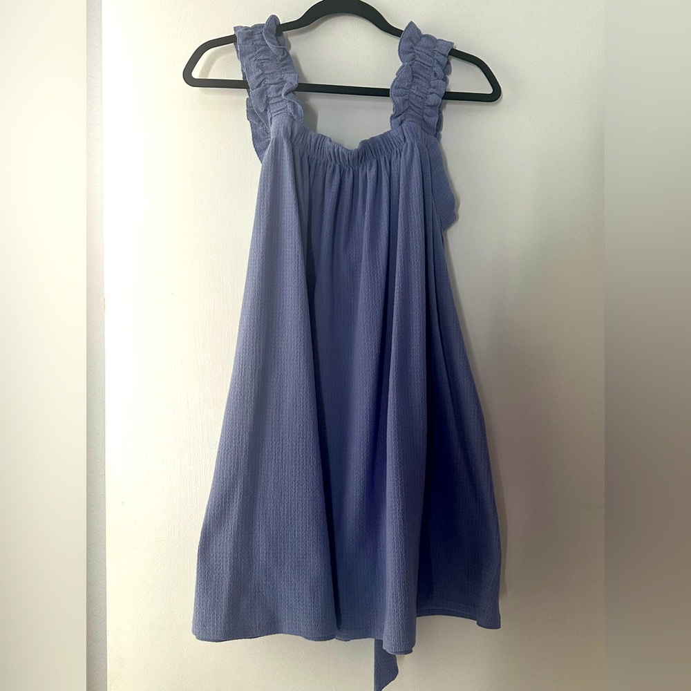 Cornflower blue mini dress w/pockets